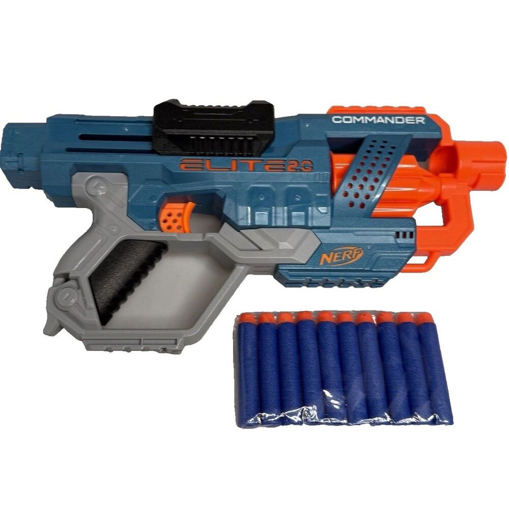 NERF Elite 2.0 E9485 Commander RD-6 Blaster Orange Motorized & 10 Darts